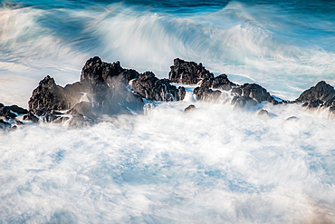 big waves in Porto Moniz, Madeira