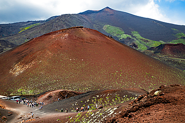 Landscape of Etna volcano, Sicily, Italy. Deserted martian-like surface. Beautiful Travel photography