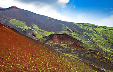 Landscape of Etna volcano, Sicily, Italy. Deserted martian-like surface. Beautiful Travel photography