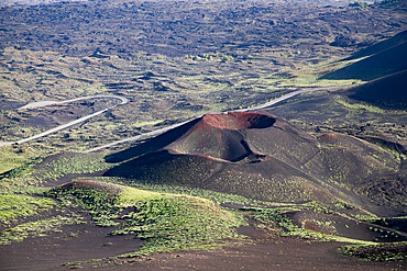 Landscape of Etna volcano, Sicily, Italy. Deserted martian-like surface. Beautiful Travel photography