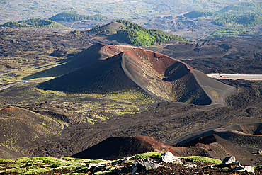 Landscape of Etna volcano, Sicily, Italy. Deserted martian-like surface. Beautiful Travel photography