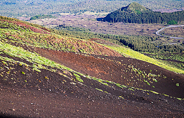 Landscape of Etna volcano, Sicily, Italy. Deserted martian-like surface. Beautiful Travel photography