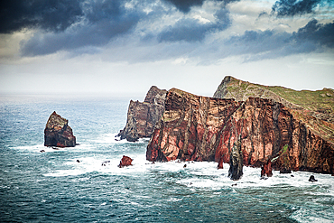 dramatic coastline with rocks of Madeira, Portugal