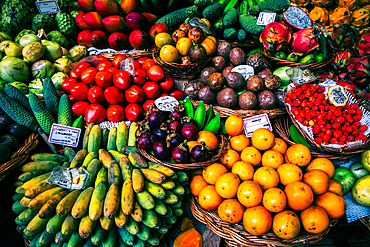 exotic fruits and a lively atmosphere at a vibrant tropical fruit market