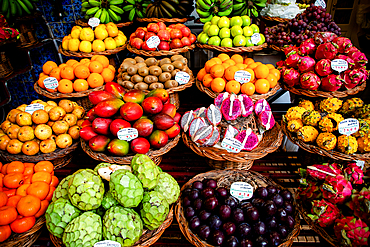 vibrant tropical fruit market