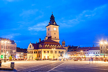 Council Square, Old Town square in Brasov, Transylvania, Romania, Europe