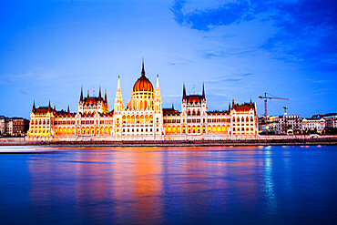 The Hungarian Parliament Building on the banks of the River Danube in Pest, UNESCO World Heritage Site, Budapest, Hungary, Europe