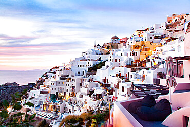 Scenic town of Oia, Santorini (Thira), Cyclades, Greek Islands, Greece, Europe