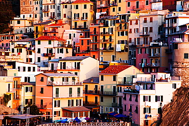 Houses in Manarola, Cinque Terre National Park, UNESCO World Heritage Site, Liguria, Italy, Europe