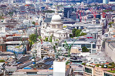 Aerial view of London with St. Paul's Cathedral, London, England, United Kingdom, Europe