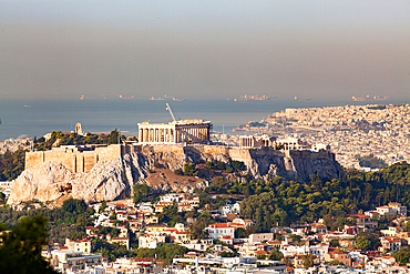 View over city to the Acropolis, Athens, Greece, Europe