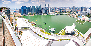 Birds eye view of Singapore City skyline, Singapore, Southeast Asia, Asia