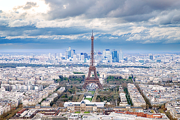 Paris overview with Eiffel Tower, Paris, France, Europe