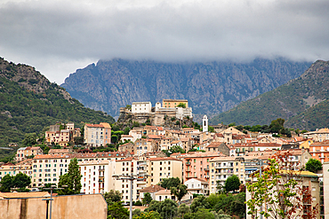 the beautiful little town of Corte on a summer morning, Corse, France