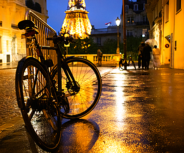 streets of Paris on rainy night