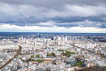 Aerial view over Paris, France