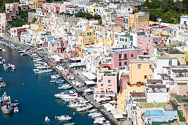 Colorful houses on Procida Island, Phlegraean Islands, Bay of Naples, Campania, Italy