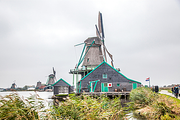 real working windmills in the suburbs of Amsterdam, the Netherlands