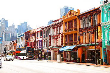 SINGAPORE, SINGAPORE - MARCH 2019: Street view of Singapore Chinatown