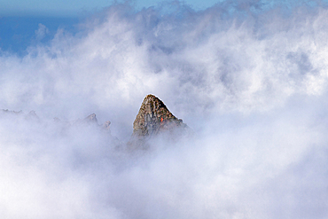 view of the mountains and rocks near Arieiro peak - the highest point of Madeira island, Portugal