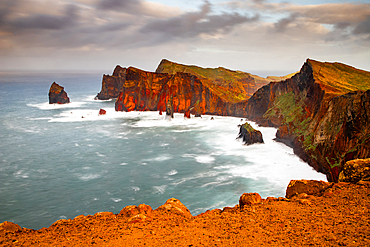 dramatic coastline with rocks of Madeira, Portugal
