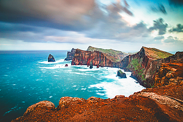 dramatic coastline with rocks of Madeira, Portugal