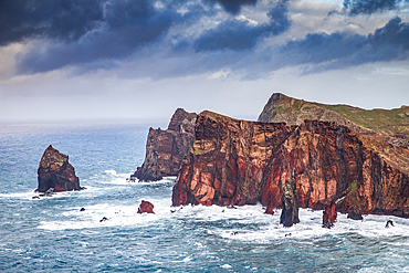 dramatic coastline with rocks of Madeira, Portugal