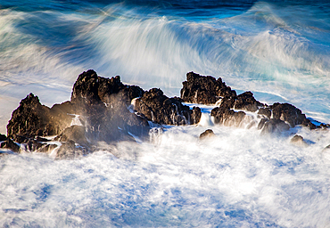 big waves in Porto Moniz, Madeira