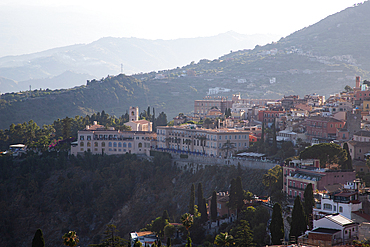 view on Etna from ancient teather in Taormina