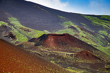 Landscape of Etna volcano, Sicily, Italy. Deserted martian-like surface. Beautiful Travel photography