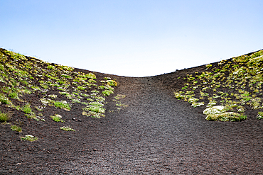 Landscape of Etna volcano, Sicily, Italy. Deserted martian-like surface. Beautiful Travel photography