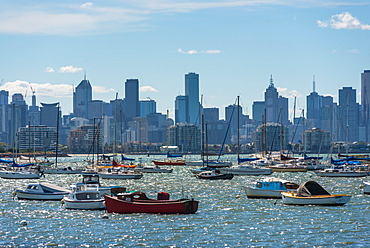 Views of Melbourne city skyline seen from Williamstown, Melbourne, Victoria, Australia, Pacific