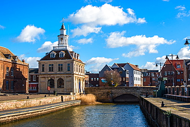 The Customs House on the historic Purfleet Quay in Kings Lynn, Norfolk, England, United Kingdom, Europe