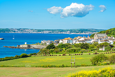 Marazion with Penzance in the distance, Cornwall, England, United Kingdom, Europe