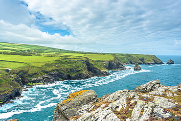 Coastal views from Willapark Lookout near Boscastle on the Atlantic coast of Cornwall, England, United Kingdom, Europe