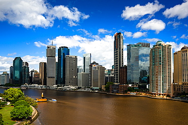 Brisbane city skyline seen from Story Bridge. Brisbane, Queensland, Australia, Pacific