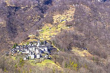 Village of Corippo, Verzasca Valley, Canton of Ticino, Switzerland, Europe