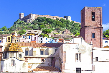 Village of Bosa with Serravalle Castle (Castle of Malaspina), Bosa, Oristano province, Sardinia, Italy, Mediterranean, Europe