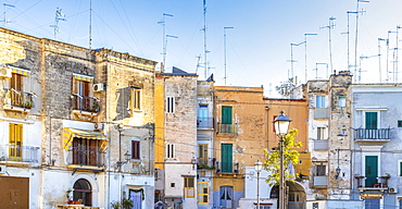 Old houses in the historic centre of Bari, Apulia, Italy, Europe