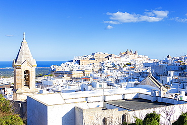 The white village of Ostuni called The White City, Ostuni, Apulia, Italy, Europe