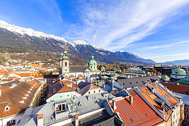 Cathedral of St. James from above, Innsbruck, Tyrol, Austria, Europe