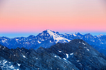 Cima Piazzi at sunset, Stelvio Mountain pass, Stelvio National Park, Valtellina, Lombardy, Italy, Europe