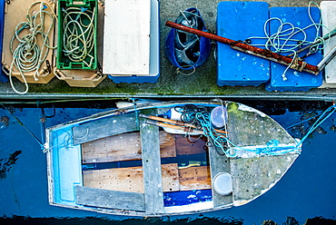 Docked fishing boat, Guernsey, Channel Islands, United Kingdom, Europe