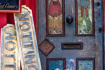 Notting Hill signs at Portobello Market, London, England, United Kingdom, Europe