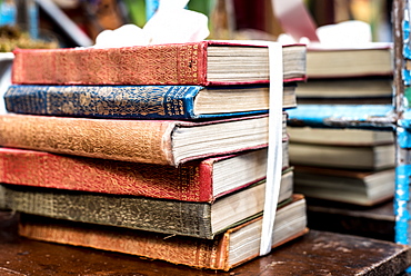 Antique books at Portobello Market, London, England, United Kingdom, Europe