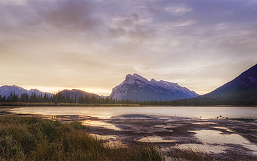 Sunrise over the Vermilion Lake, Banff National Park, UNESCO World Heritage Site, Canadian Rockies, Alberta, Canada, North America