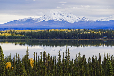 Wrangell-St. Elias National Park landscape from the Willow Lake, UNESCO World Heritage Site, Alaska, United States of America, North America