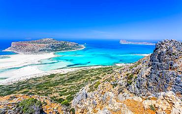 Balos Bay Beach, Gramvousa Peninsula, Crete, Greek Islands, Greece, Europe