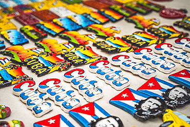 Colourful souvenirs for sale in a market in La Habana (Havana), Cuba, West Indies, Caribbean, Central America