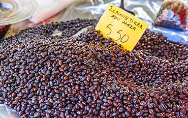 Dried olives, Chania, Crete, Greek Islands, Greece, Europe